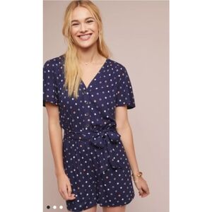 Anthropologie Ett:Twa Bartlett Romper Blue Size Large